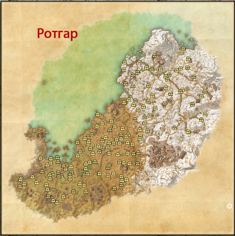 Расположение сундуков на карте Ротгар