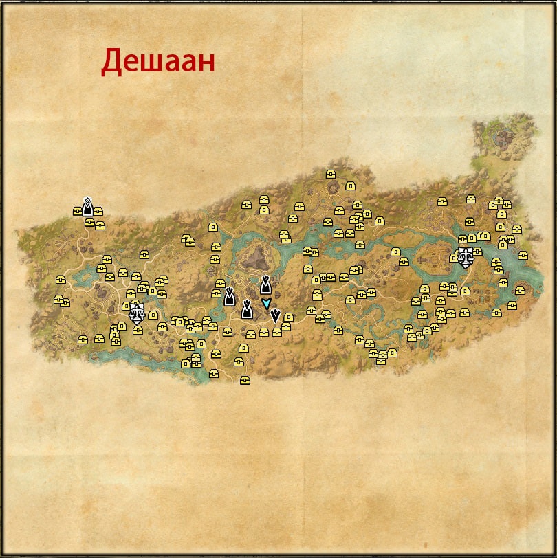 Расположение сундуков на карте Дешаан